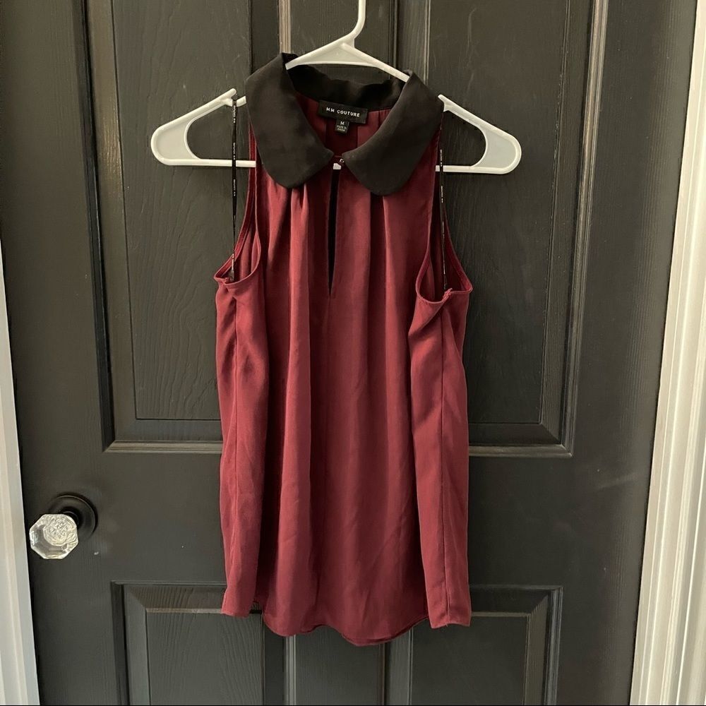 LikeβNewβ-Β MMβCoutureβBurgandyβSleevelessβBlouseβ(M)